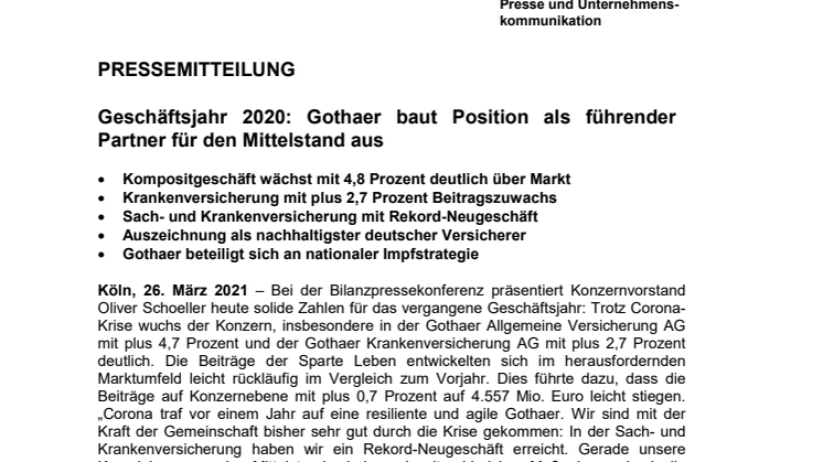 Pressemitteilung BPK Gothaer Konzern 26.03.2021