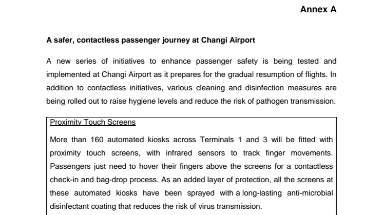 A safer, contactless passenger journey at Changi Airport