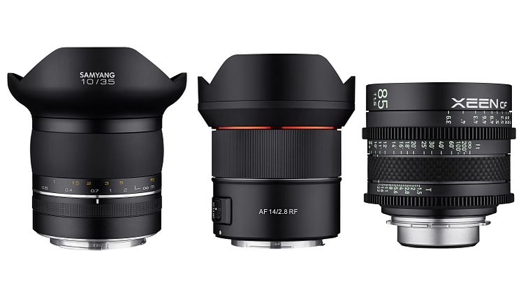 Ab sofort zu haben: Samyang XP 10mm F3,5 für Nikon F, AF 14mm F2,8 RF für Canon EOS R und RP sowie alle angekündigten XEEN CF Objektive.