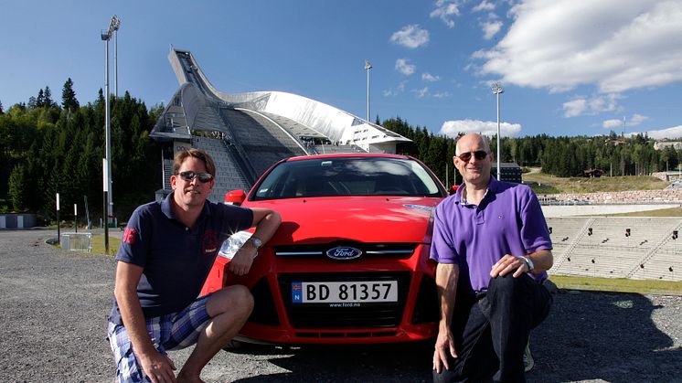 Knut Wilthil og Henrik Borchgrevink satte verdensrekord i økonomikjøring med Ford Focus med den prisbelønte 1.0-liters EcoBoostmotoren.