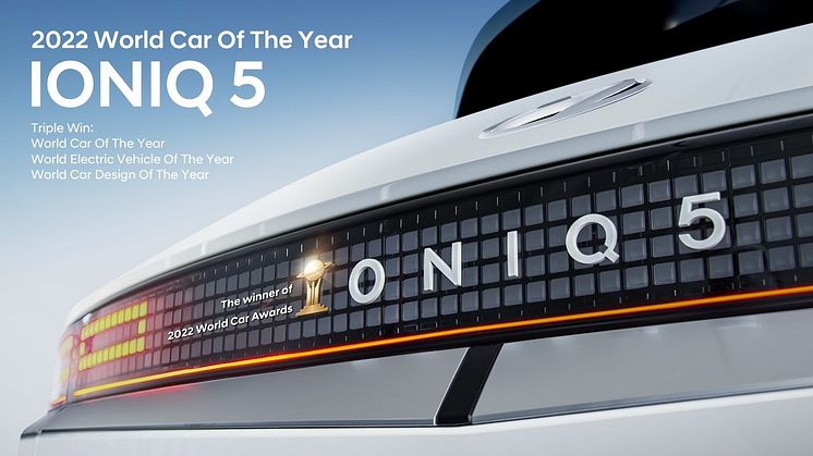 IONIQ 5 har vunnet prisen som Årets Bil i verden. Foto: Hyundai