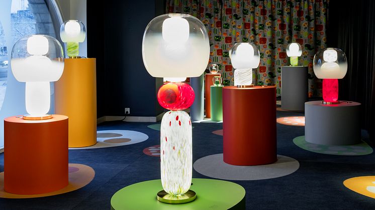 Josef Franks mönster Terrazzo har inspirerat Luca Nichettos färgssprakande belysningskollektion.