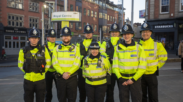Just some of the PCSOs, PCs and Sergeants that make up the City Centre neighbourhood policing team