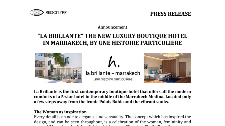 La Brillante - The new fashionable hotel in the Médina