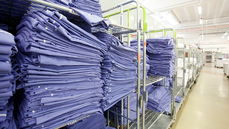 På Textilia tvättar man över 100 ton arbetskläder och textilier varje dag. 
