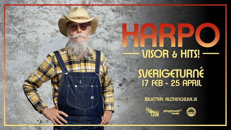 Harpo på Sverigeturné med “Visor & Hits” – och berättelser från ett händelserikt liv