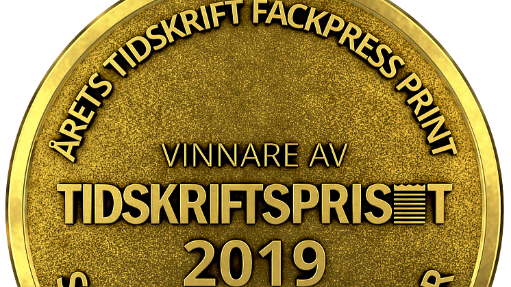Tidskriftspriset i kategorin Årets fackpress print 2019