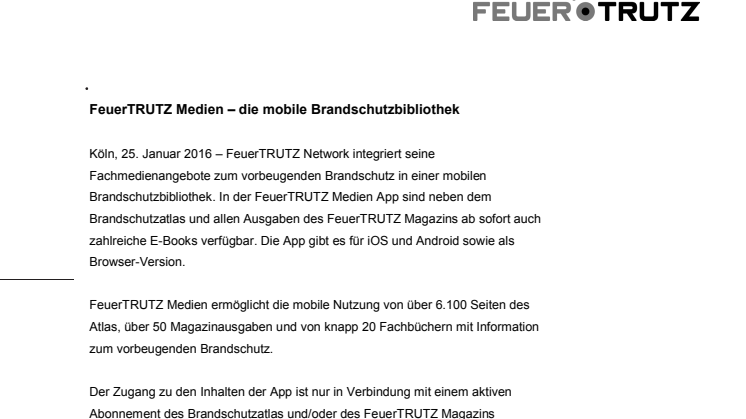 FeuerTRUTZ Medien – die mobile Brandschutzbibliothek