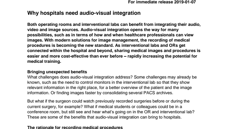 Why hospitals need audio-visual integration