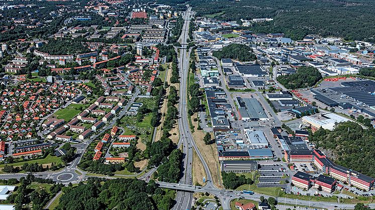 Kartbild över Högsbo- Frölunda och Dag Hammarskjöldsleden. Foto: Göteborgs Stad