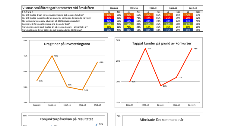 Vismas småföretagarbarometer årsskiftet 2012-2013