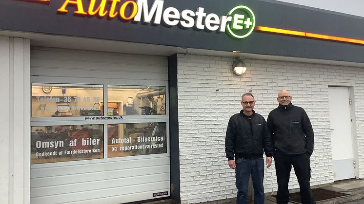 Jimmi Brygge og Bjørn Bloch, indehavere af AutoTal I:S der er AutoMester E+ fra 1. januar 2024
