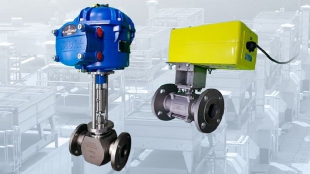 An ExMax-15-F1 electric actuator and Rotork CVL500 actuator attached to valves.
