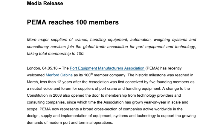 PEMA reaches 100 members