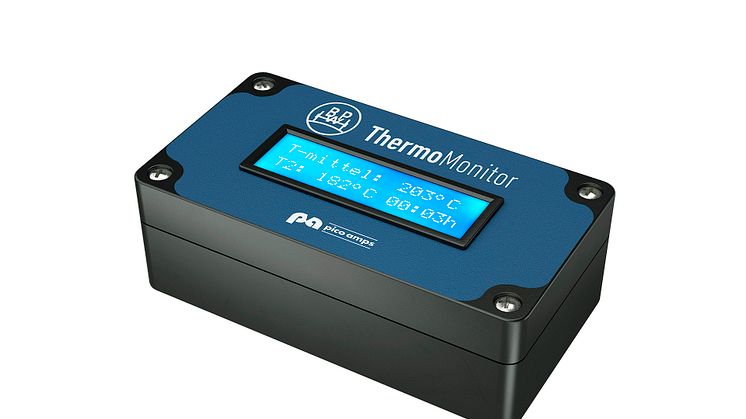 The display unit shows the temperature of the individual sensors as well as the average temperature.