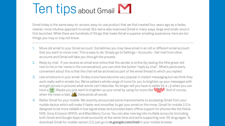 10 tips about Gmail