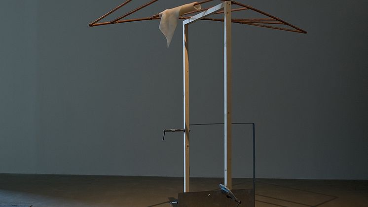 Joanna Hutton - installation; metal, wood, gel, video (loop, 1m 1s)