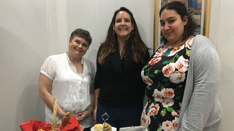  (from left to right) Fred. Olsen’s ‘’Bake Off’ judge and Direct Marketing Executive Wendie Alexander, Chairperson of the Staff Charity Committee Amanda Cresswell and ‘Best in Show’ and ‘Best Sponge Cake’ winner,  Credit Controller Katherine Nunn