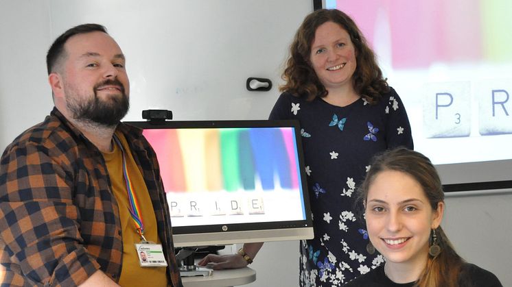 Pictured: The Northumbria University team working on the ‘Out and About’ project. (LR) Dr Antonio Portas, Frances Hamilton and Daria Onitiu.