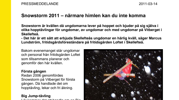 Snowstorm 2011 i Skellefteå - närmare himlen kan du inte komma