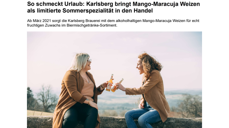 Presseinfo Karlsberg Mango-Maracuja Weizen