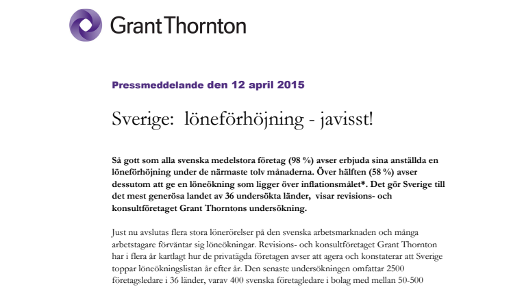 Sverige:  löneförhöjning - javisst!