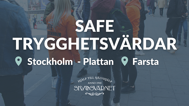 Från och med den 1 december kommer Skyddsvärnet, på uppdrag av Stockholms stad, arbeta trygghetsskapande och brottsförebyggande med trygghetsvärdar i Farsta. Foto: Skyddsvärnet