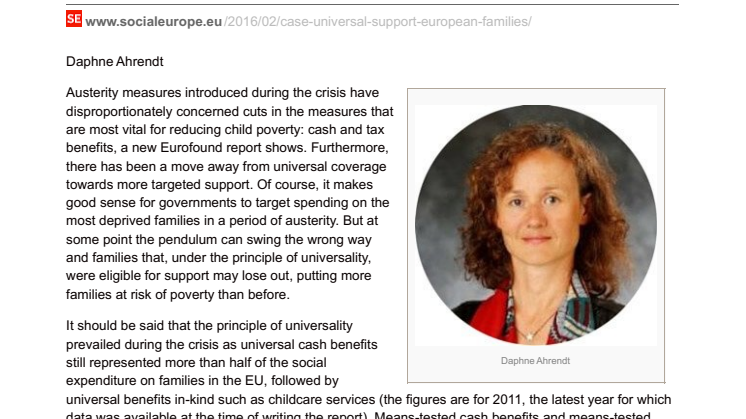 The Case For Universal Support For European Families