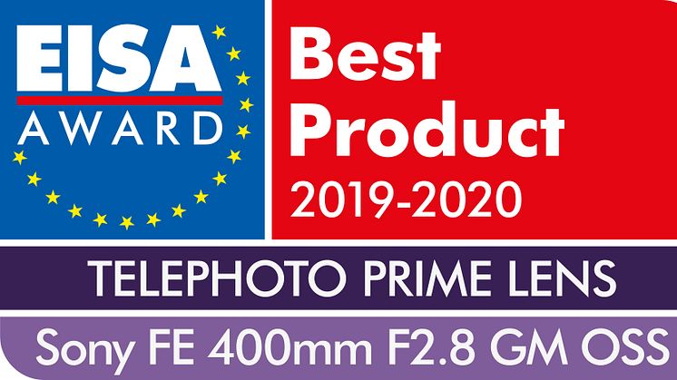EISA Award Sony FE 400mm F2.8 GM OSS