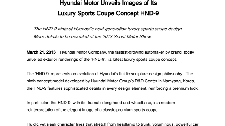 Første titt på konseptbilen Hyundai HND-9