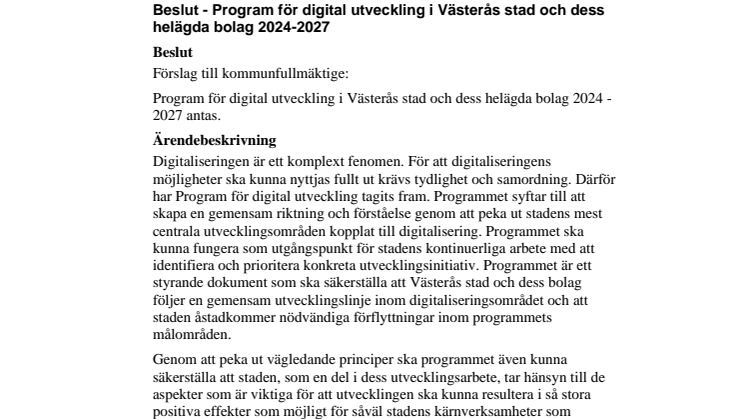9 - Program för digital utveckling i Västerås stad och dess helägda bolag 2024 - 2027.pdf
