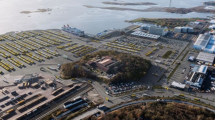 Visionsbild föreställande Stena Lines kommande terminal i Göteborgs hamn. Bild: Göteborgs Hamn AB.