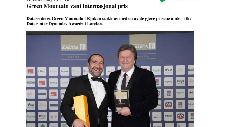 Green Mountain vant internasjonal pris  