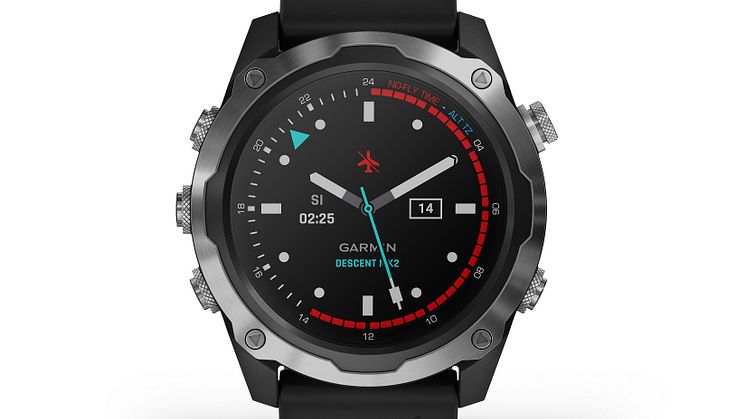 Garmin_Descent Mk2_Schwarz_Analoges Watchface (c) Garmin Deutschland GmbH