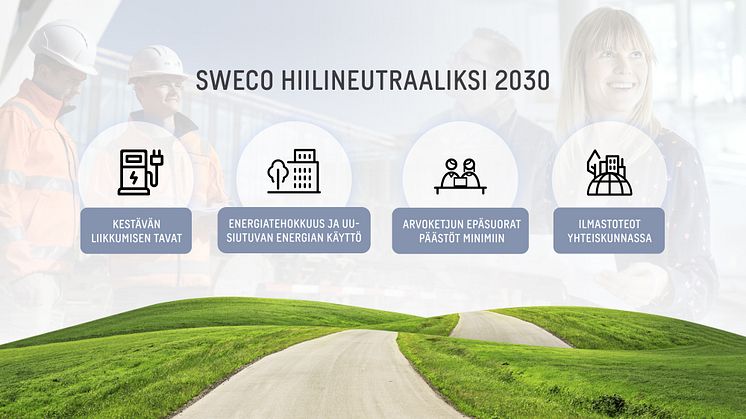 Sweco Finland on asettanut tavoitteeksi olla hiilineutraali vuoteen 2030 mennessä.