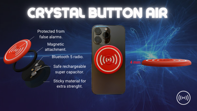 Crystal Alarm presenterar Crystal Button Air - En världsunik larmknapp som blir ett med mobilen