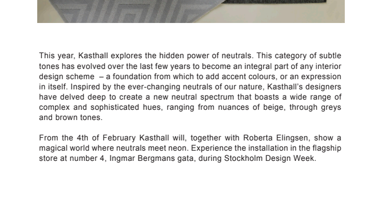 KASTHALL INTRODUCES 2015 "THE HIDDEN POWER OF NEUTRALS"