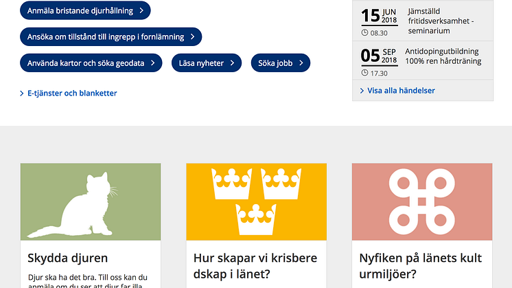 lansstyrelsen.se anpassar webbplatsen efter besökarnas geografiska position