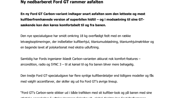Ny nedbarberet Ford GT rammer asfalten 