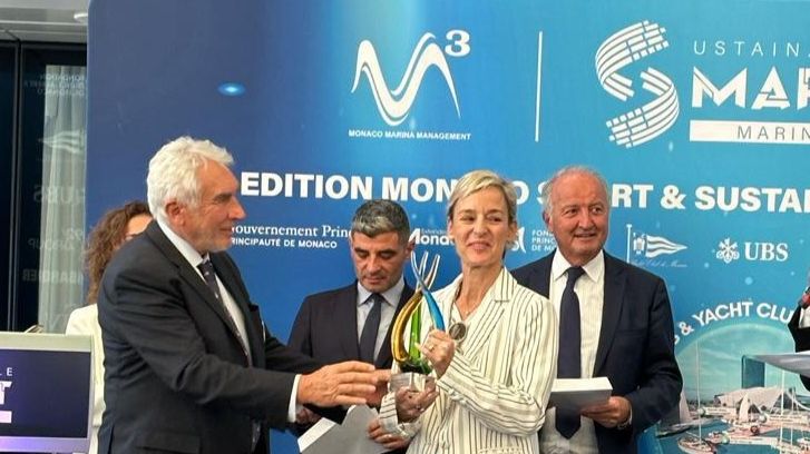 Managing Director of Karpaz Gate Marina, Liza Singer, receives the Sustainable Smart Marina Award in Monaco