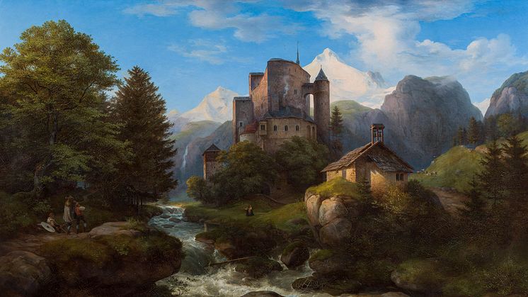 Ernst Ferdinand Oehme: Tyrolean Landscape with Naudersberg Castle, 1847. Photo: Anna Danielsson/Nationalmuseum.