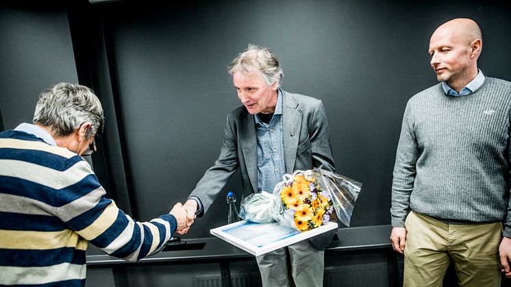 Steinar Muri fikk nylig Vannprisen 2019 i Ingeniørenes hus i Oslo. 