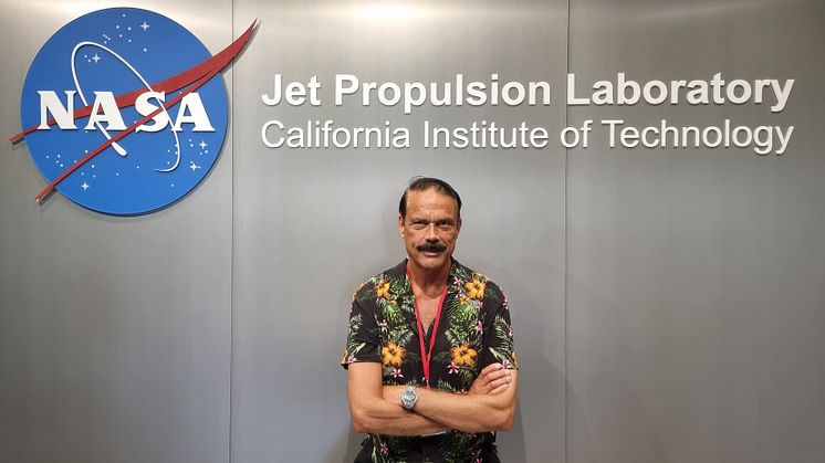 Mattias Hansson, VD för svenska rymdföretaget I.S.A.A.C. var på plats när NASA för första gången visade upp en ny rymdfarkost, Europa Clipper, för några få utomstående, i Pasadena Kalifornien.