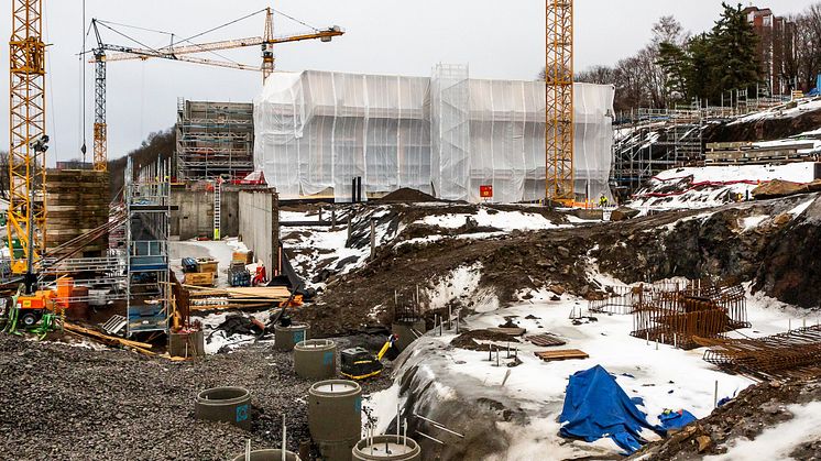 Ferdig råbygg som snart blir det nye Tøyenbadet. Foto: Tove Lauluten/Oslobygg KF