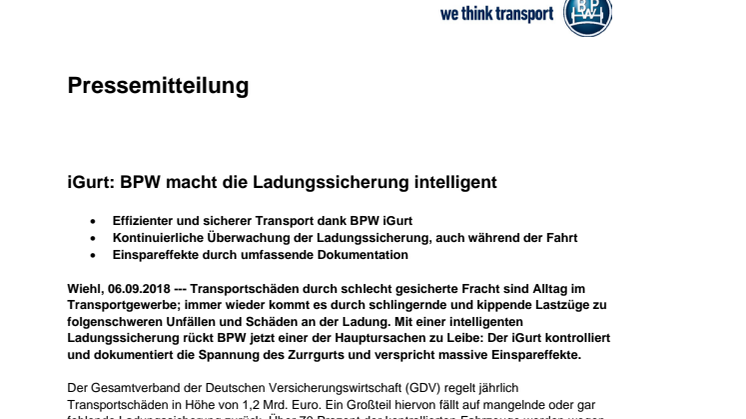 iGurt: BPW macht die Ladungssicherung intelligent