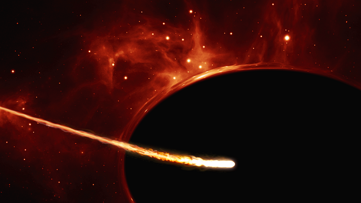 Close-up of star near a supermassive black hole (artist's impression) 