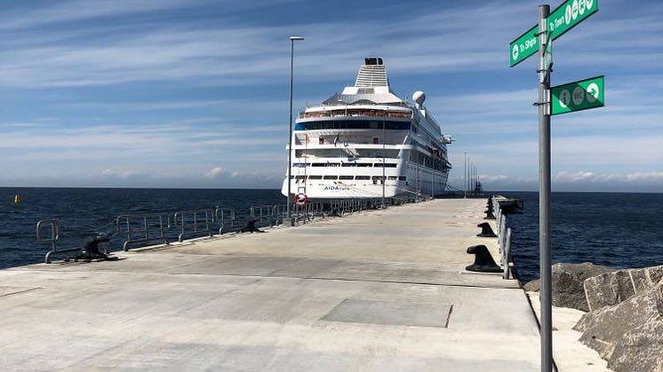Kryssningsfartyg läggs tillfälligt upp i Visby