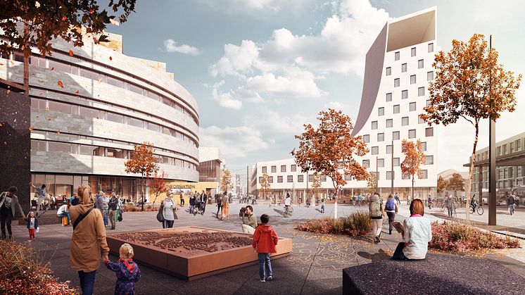 Det nya torget i Kiruna. Från systemhandlingen av White arkitekter och Ghilardi+Hellsten arkitekter.