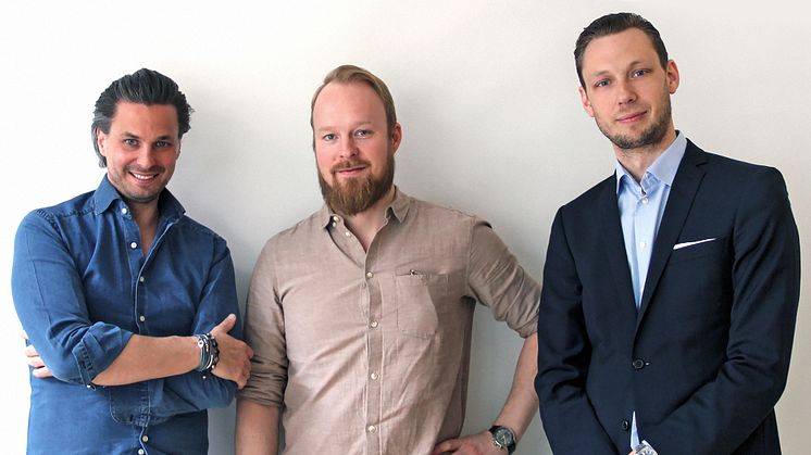 Marcus Carloni, Christian Kaunissaar & Daniel Sivertsson från Flowbox, fotograf Fredrik Lagergren