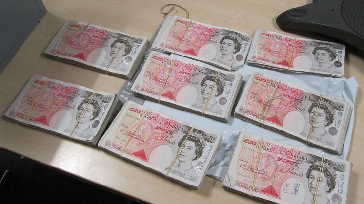 Op Veneer some of the cash seized by HMRC